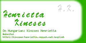 henrietta kincses business card